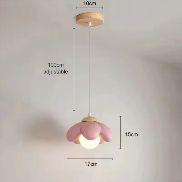 Modern Minimalist Pink Flower Shaped Resin Pendant Lamp G9 Bulb Included for Bedroom Living Room Study Decor Lighting - Image 6