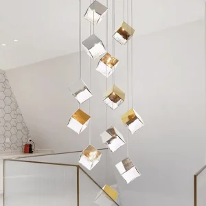 Modern Minimalist Glass Pendant Light Indoor Decoration LED Light Industrial Staircase Light Fixture Home Gloss Lighting Pendant