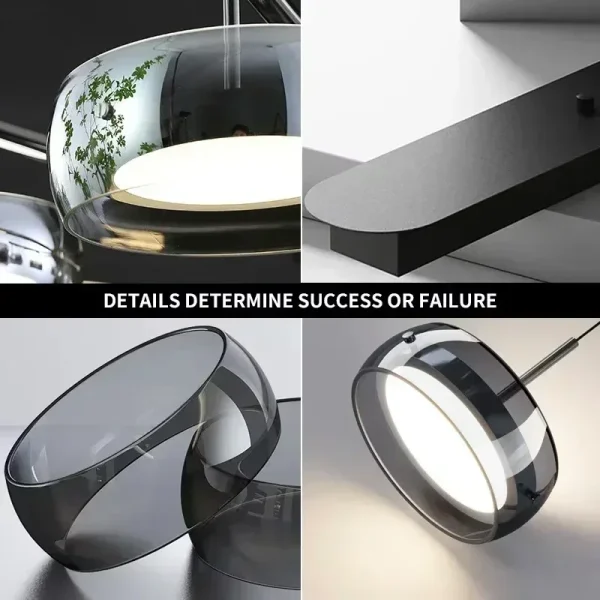 LED Modern Minimalist Dining Table Light Glass Restaurant Pendant Light, Single Head Three Head Restaurant Light Indoor Lighting - Image 6