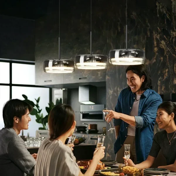 LED Modern Minimalist Dining Table Light Glass Restaurant Pendant Light, Single Head Three Head Restaurant Light Indoor Lighting - Image 5